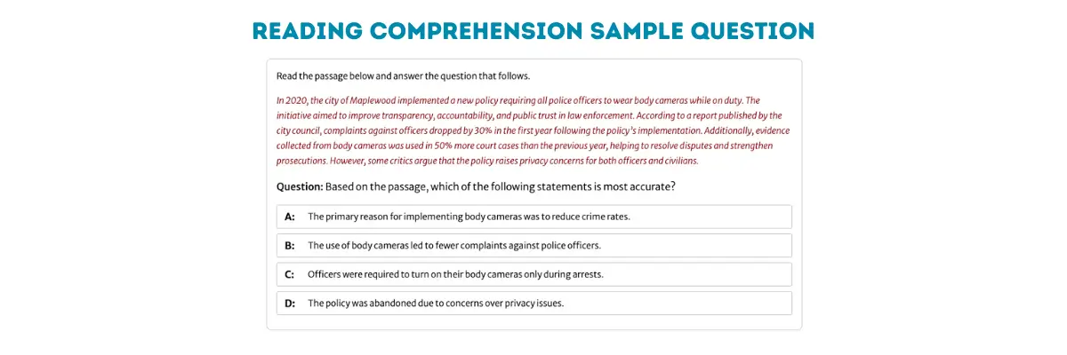 PELLET B Reading Comprehension Sample Question