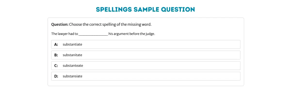PELLET B Spellings Sample Question