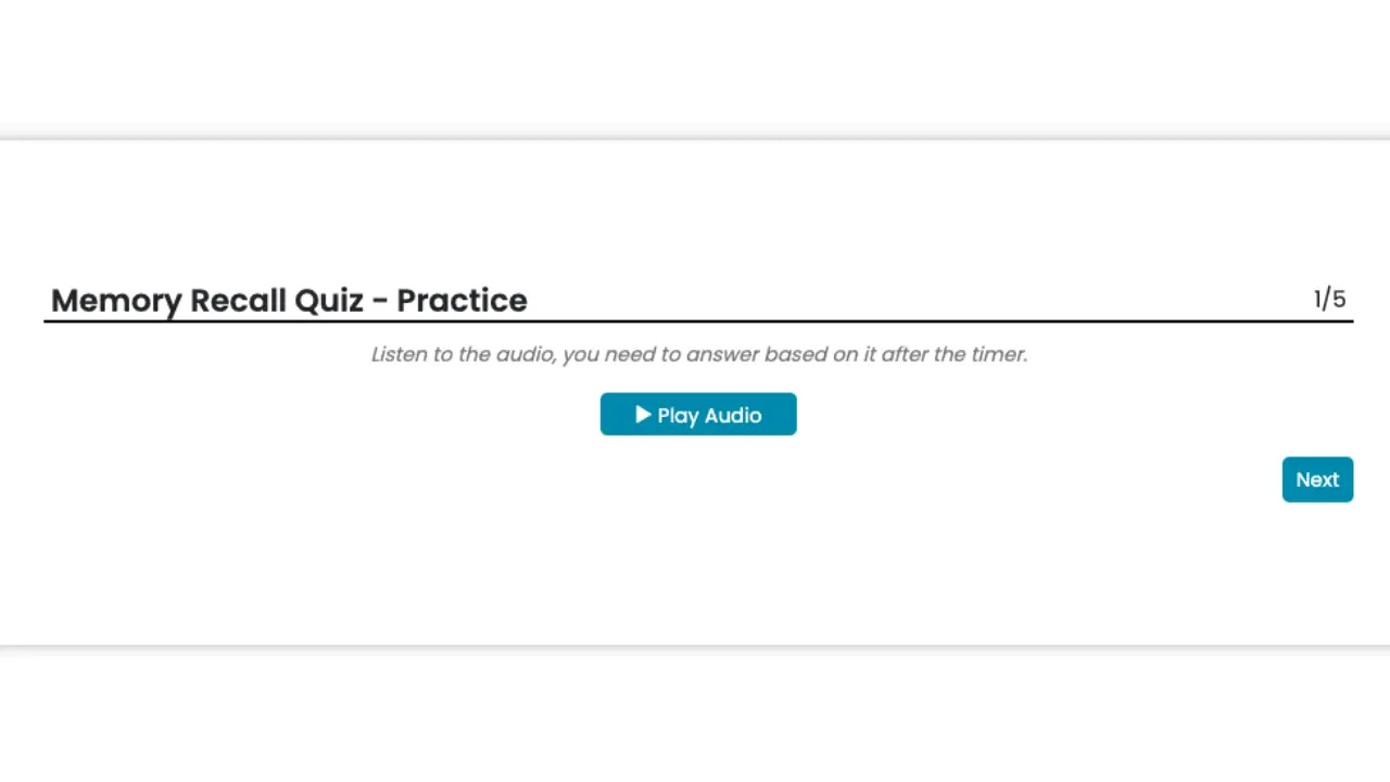 CritiCall Memory Recall Quiz Screenshot
