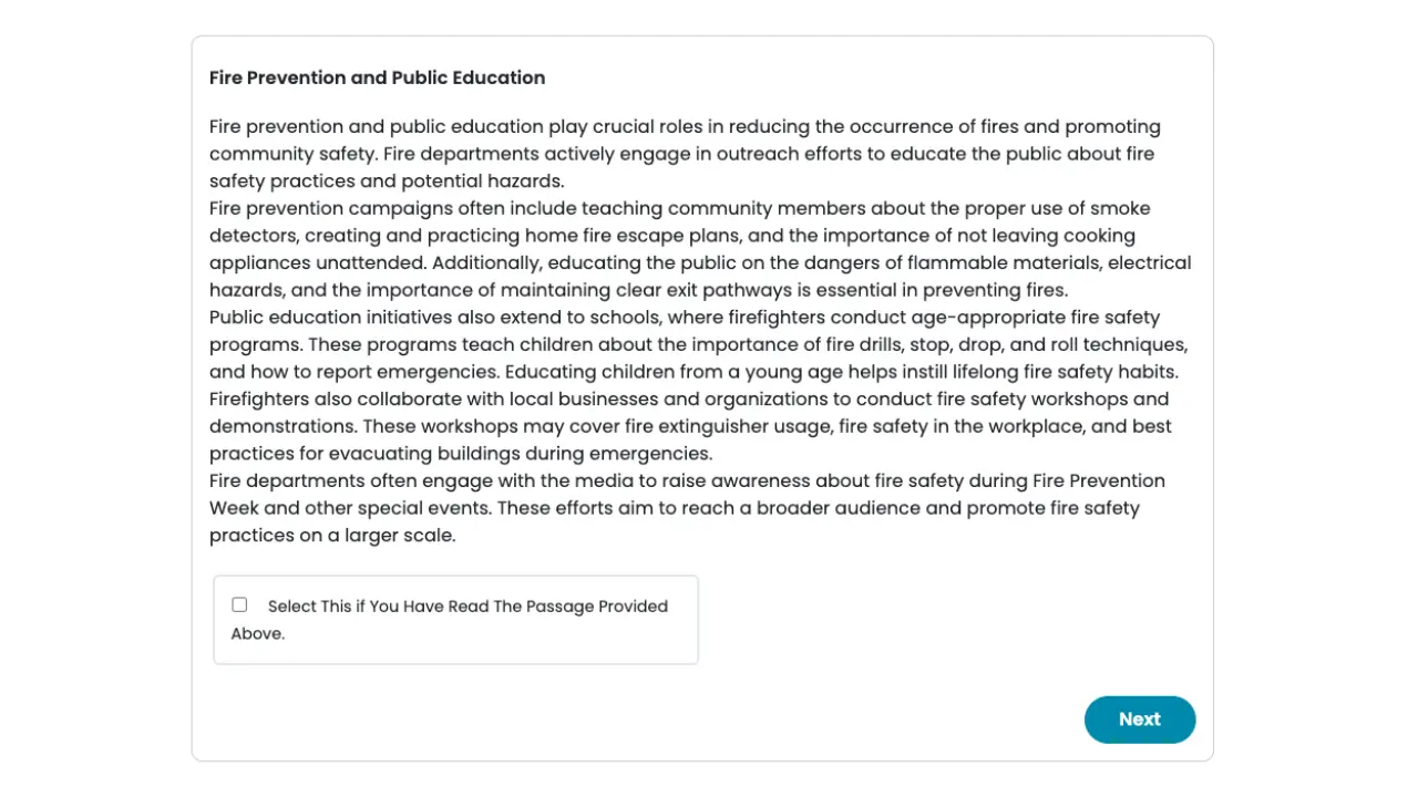 FCTC Reading Comprehension Practice