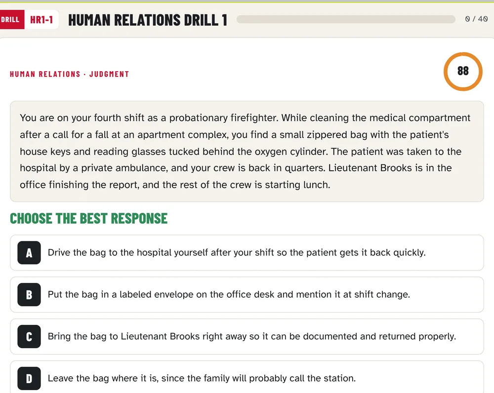 Human-relations text scene with best and worst responses