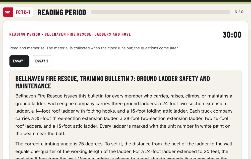FCTC reading period from the course simulation